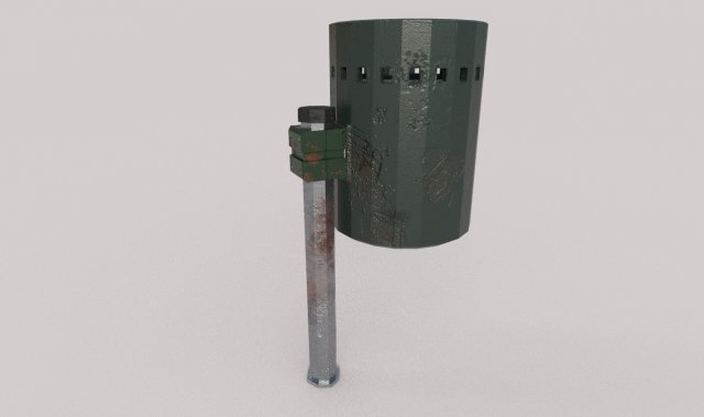 rusty old dustbin Model 3D .c4d .max .obj .3ds .fbx .stl .blend 