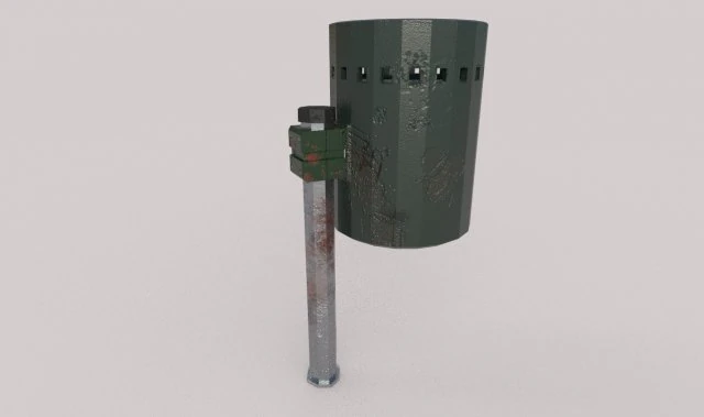 rusty old dustbin 3D Model .c4d .max .obj .3ds .fbx .stl .blend 