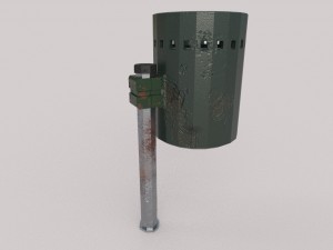 rusty old dustbin 3D Model