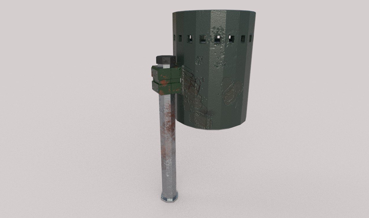 Rusty Old Dustbin 3d Model In Environment 3dexport