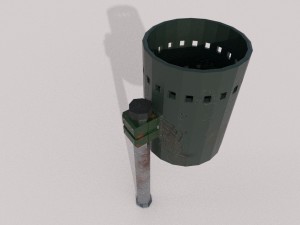 rusty old dustbin Model 3D