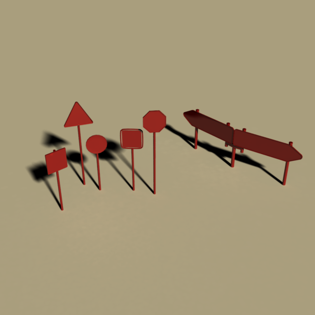 road sign collection 3D Model .c4d .max .obj .3ds .fbx .stl .blend 