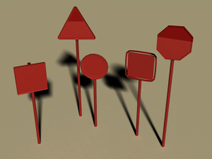 road sign collection 3D Model