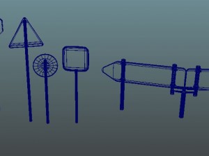 road sign collection 3D Model