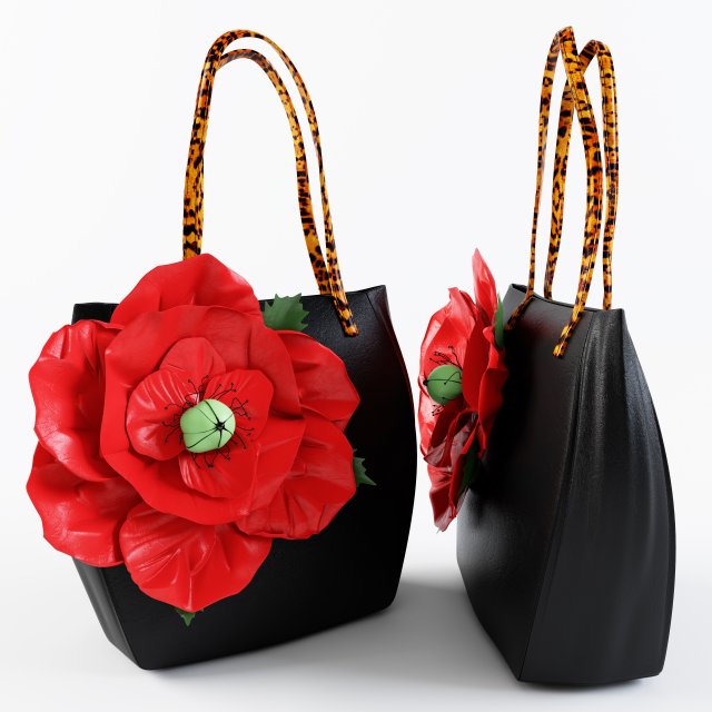 bag poppy 3D Model .c4d .max .obj .3ds .fbx .stl .blend 
