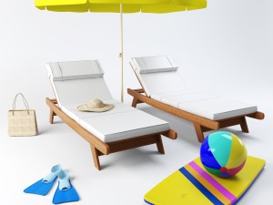beach set 3D 模型