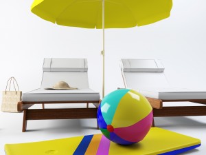 beach set 3D मॉडल