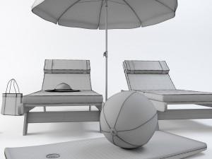 beach set 3D मॉडल
