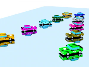 10 гоночних машин 3D Модель