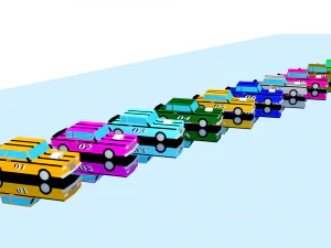 10 racing cars 3D Model