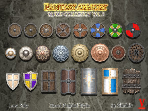 medieval fantasy shield collection vol01 3D Модель