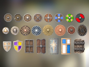 medieval fantasy shield collection vol01 Model 3D