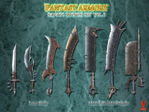 conjunto de espada de fantasia selvagem vol1 Modelo 3D