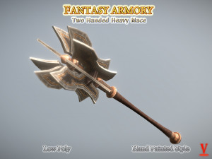 medieval fantasy two handed mace 01 Model 3D