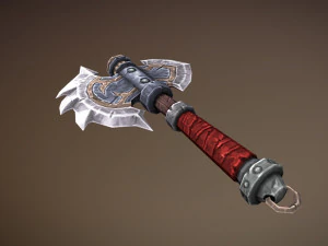 medieval fantasy savage axe 01 3D Model
