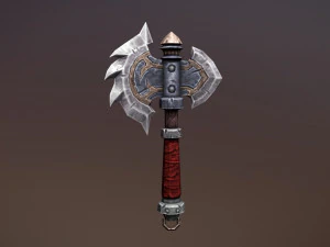 medieval fantasy savage axe 01 3D Model