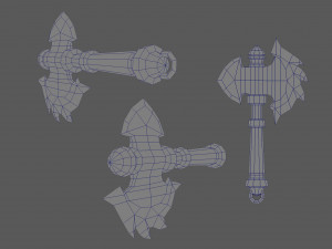 medieval fantasy savage axe 01 3D मॉडल
