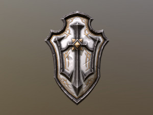 fantasy armory - templar shield 01 3D Model
