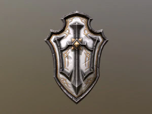 fantasy armory - templar shield 01 3D Model