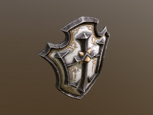 fantasy armory - templar shield 01 3D Model