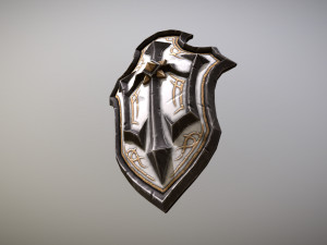 fantasy armory - templar shield 01 3D Model