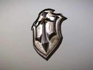 fantasy armory - templar shield 01 3D Model
