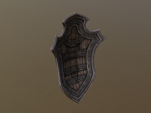 fantasy armory - templar shield 01 3D Model