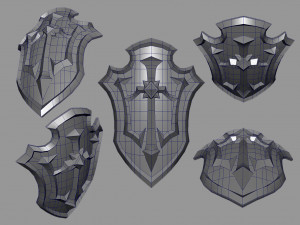 fantasy armory - templar shield 01 3D Model