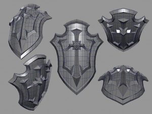 fantasy armory - templar shield 01 3D Model