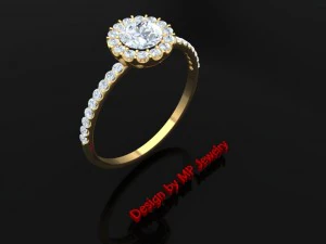 Ringdiamant 3D Modell