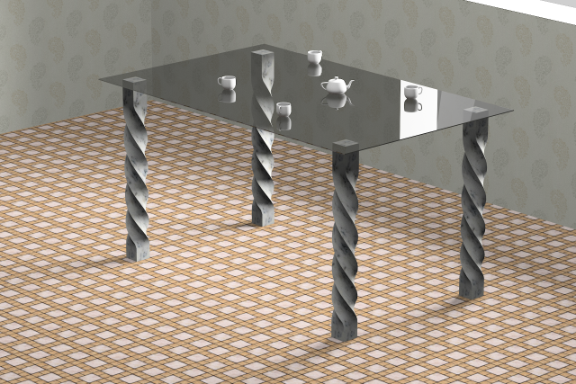 glass table Model 3D .c4d .max .obj .3ds .fbx .stl .blend