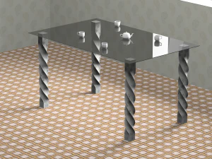 유리 테이블 3D 모델