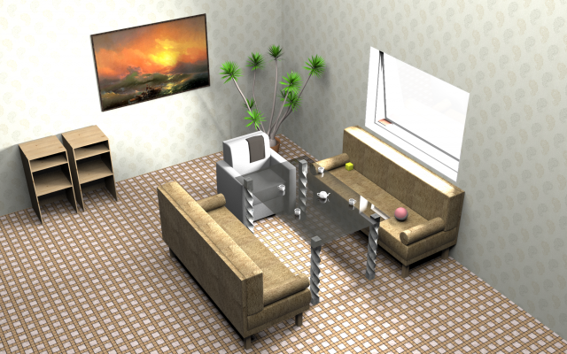 living room Model 3D .c4d .max .obj .3ds .fbx .stl .blend 