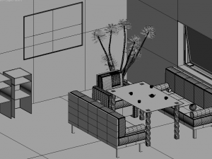 living room Model 3D