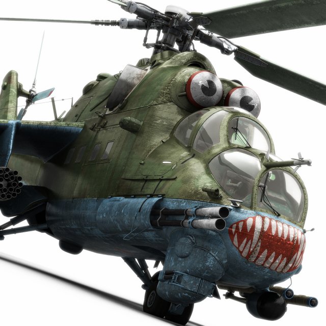 mil mi-24p hind f 3D Model .c4d .max .obj .3ds .fbx .stl .blend