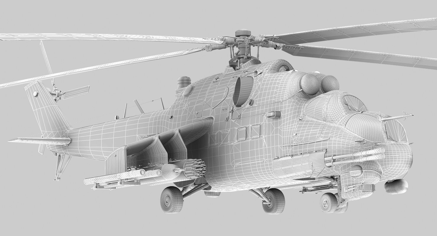 Mil Mi-24P Hind F 3D Model in Helicopter 3DExport