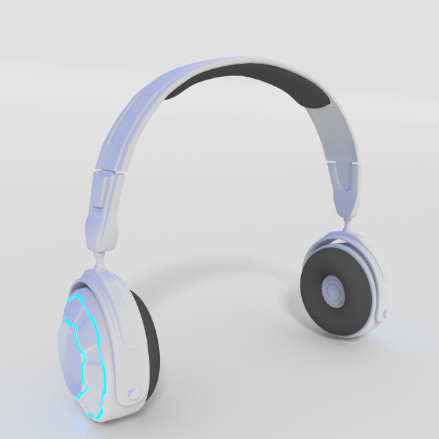 headphone Model 3D .c4d .max .obj .3ds .fbx .stl .blend 