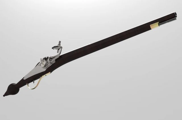 cavalry wheel lock pistol reitpistole of the 16th century 3D Model .c4d .max .obj .3ds .fbx .stl .blend