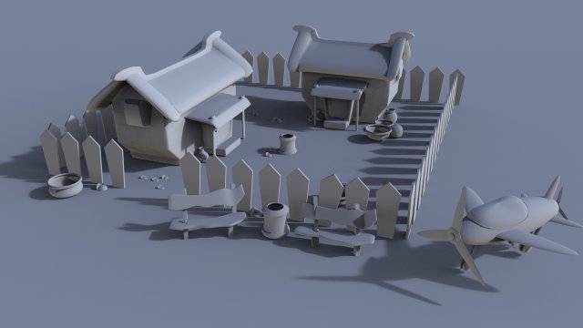 village environment Modelo 3D .c4d .max .obj .3ds .fbx .stl .blend 