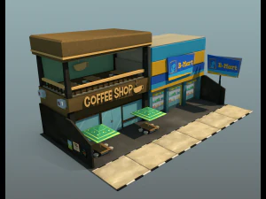 कार्टून बिल्डिंग पैक 3D मॉडल