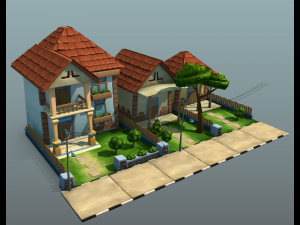cartoon building pack 3D Model
