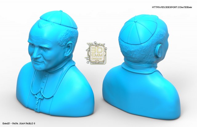 pope john paul ii 3D 프린트 모델 .c4d .max .obj .3ds .fbx .stl .blend 