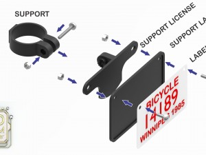 license bike Modello di stampa 3D