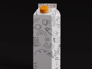 тетрапак для сока и молока 3D Модель