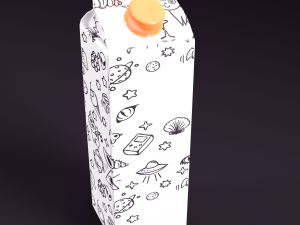 juice and milk tetrapack 3D मॉडल