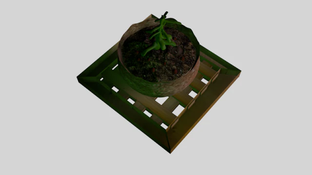 potted plant and base 3D Model .c4d .max .obj .3ds .fbx .stl .blend 