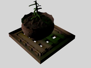 potted plant and base 3D Model