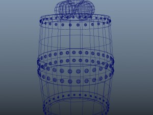 old barrel with canon balls 3D 模型