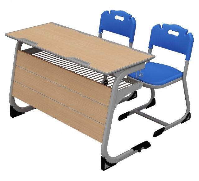 SCHOOL DESK 3D Model .c4d .max .obj .3ds .fbx .stl .blend 