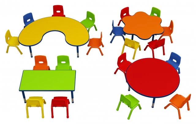 KIDS SCHOOL FURNITURE 3D Model .c4d .max .obj .3ds .fbx .stl .blend 